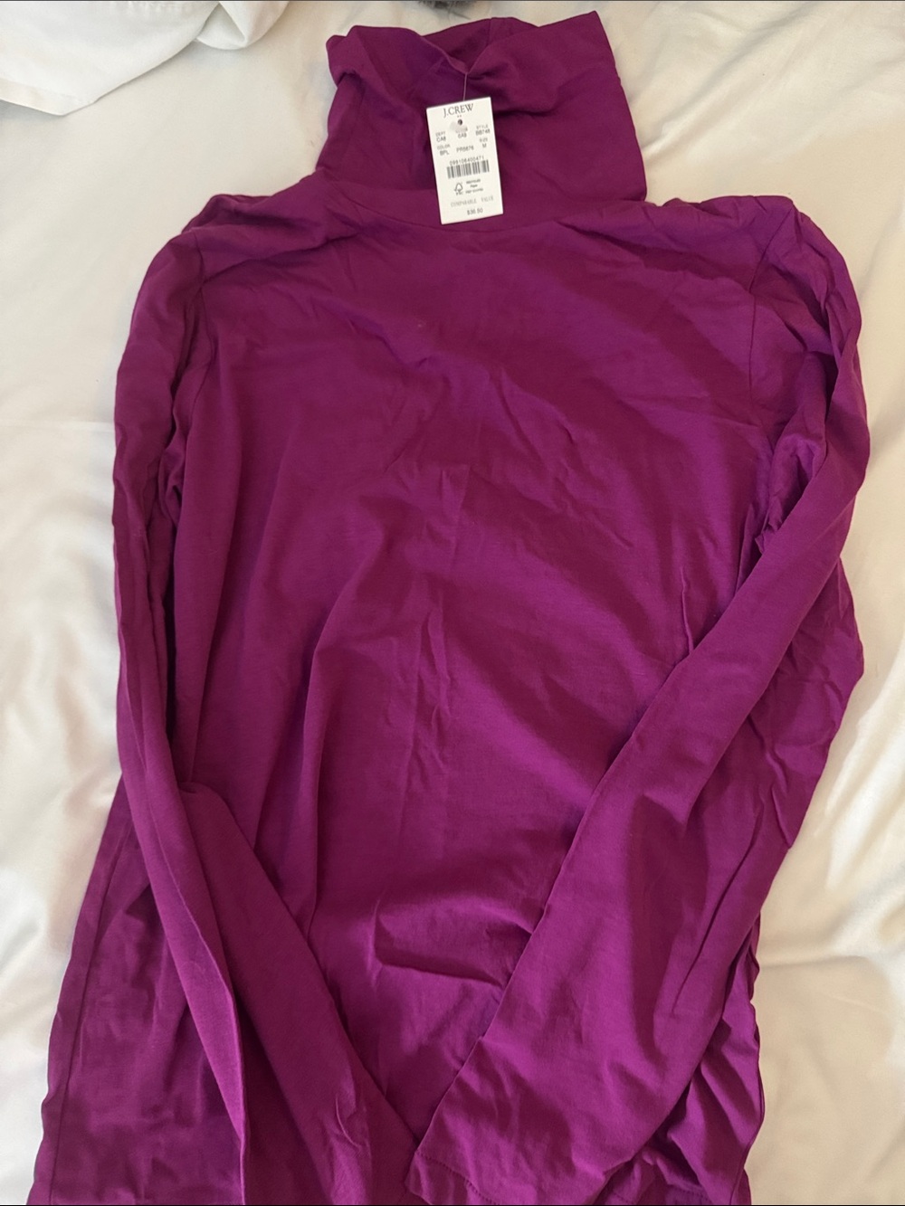 NWT J. Crew Purple-Magenta Turtleneck Long Sleeve Top